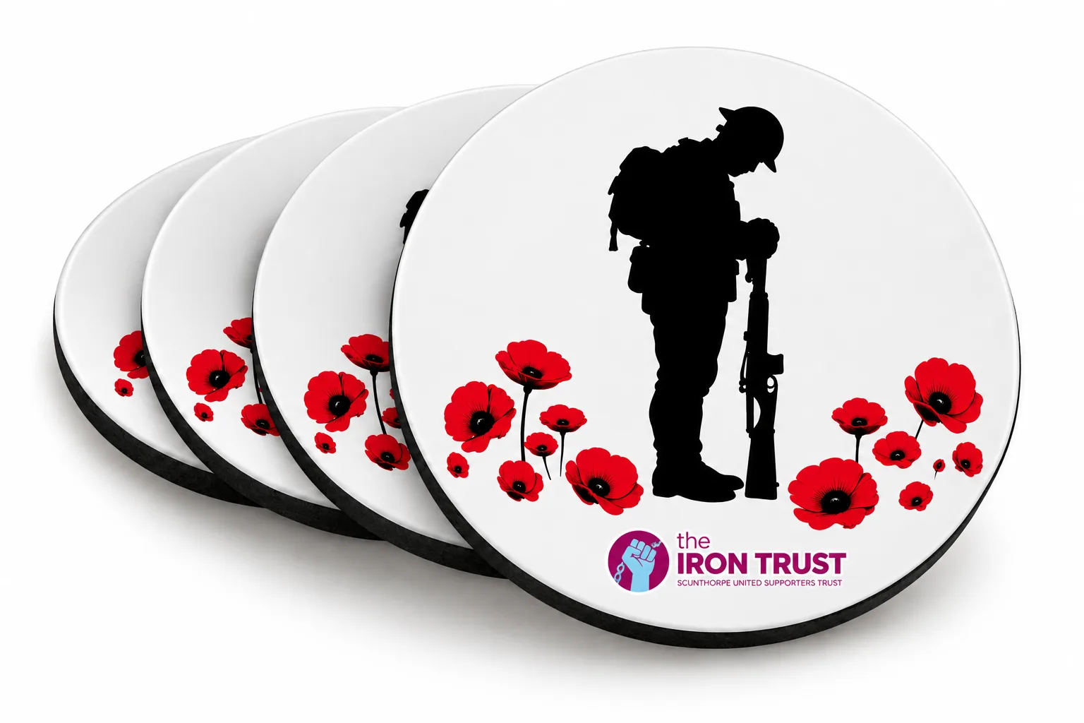 Remembrance Neoprene Coaster Poppies
