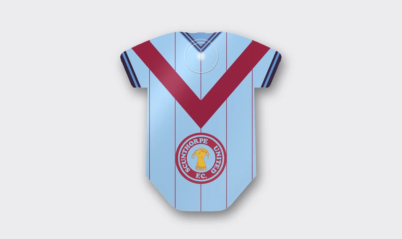 Scunthorpe United 80s Chevron Kit Car Window Shirt Sign