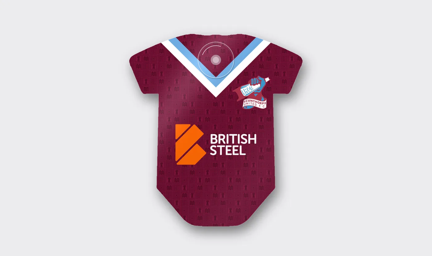 Scunthorpe United Home Kit Car Window Shirt Sign