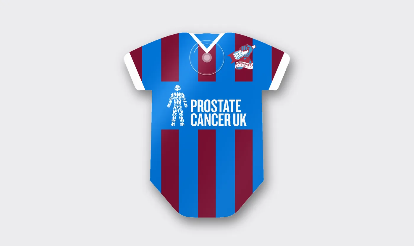 Scunthorpe United Prostate Cancer UK Kit Car Window Shirt Sign