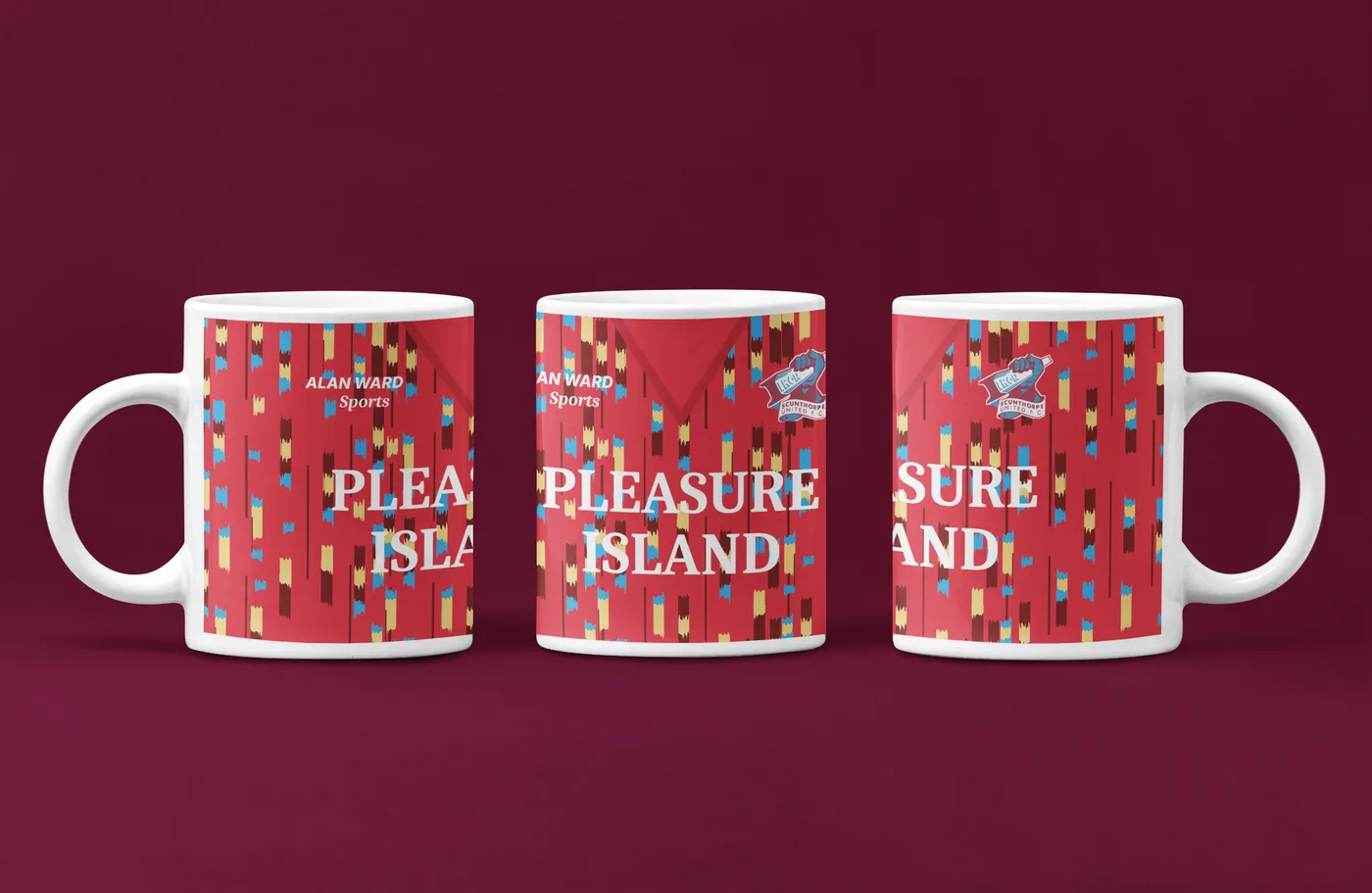 Scunthorpe United Pleasure Island Retro Kit Mug